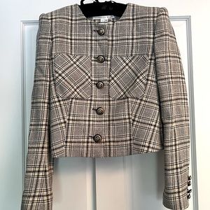 Veronica Beard Cropped Plaid Jacket - Size 4